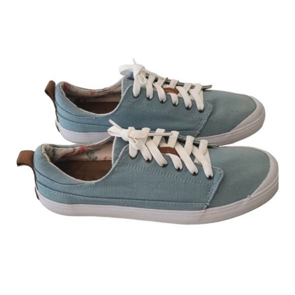 REEF WALLED WOMEN'S LACE-UP CANVAS SNEAKERS GOOD USED CONDITION SIZE 7 - Picture 3 of 13